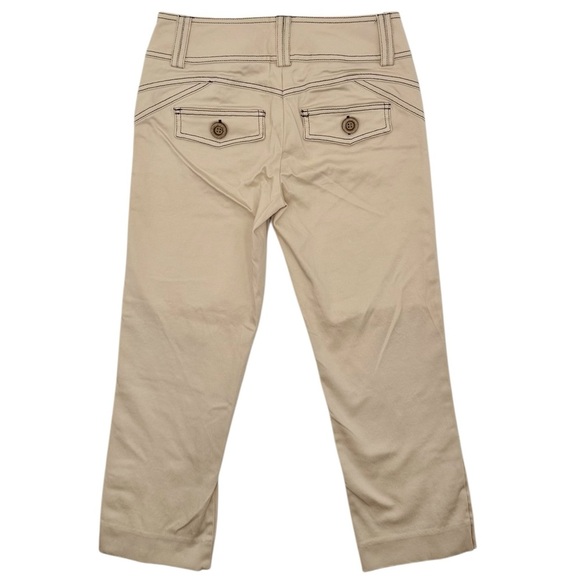 Cache Early 2000s Khaki Cropped Slim Fit Low Rise Decorative Pants Size 2 NWOT - Picture 2 of 10